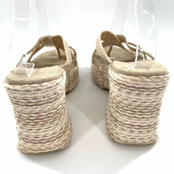 Xhilaration sandals 9 gray tan leather suede chunky platforms vintage y2k 90s - Picture 6 of 14